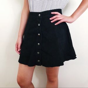 Forever 21 Black Suede Contemporary Skater Skirt